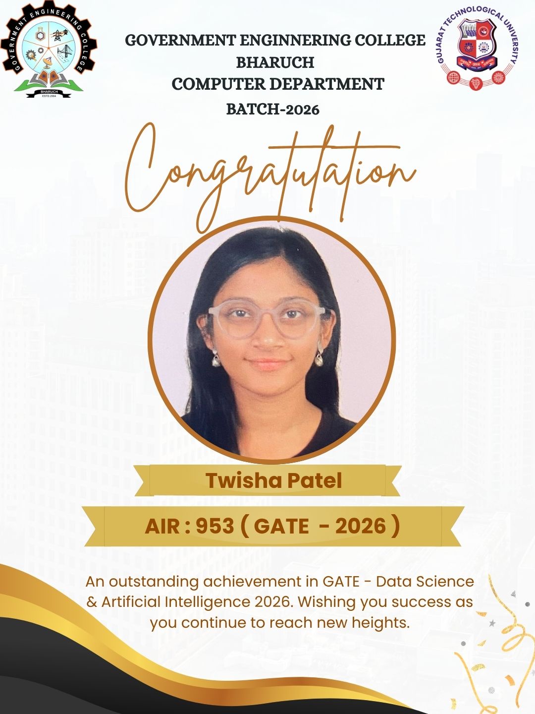 GATE 2026 Twisha Patel